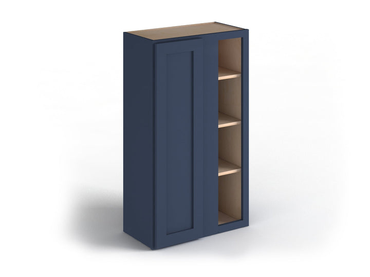 Valleywood Cabinetry 27-in W x 42-in H x 12-in D Marine Blue Birch Wall Ready To Assemble Plywood Cabinet (Flat Panel Shaker Door Style)