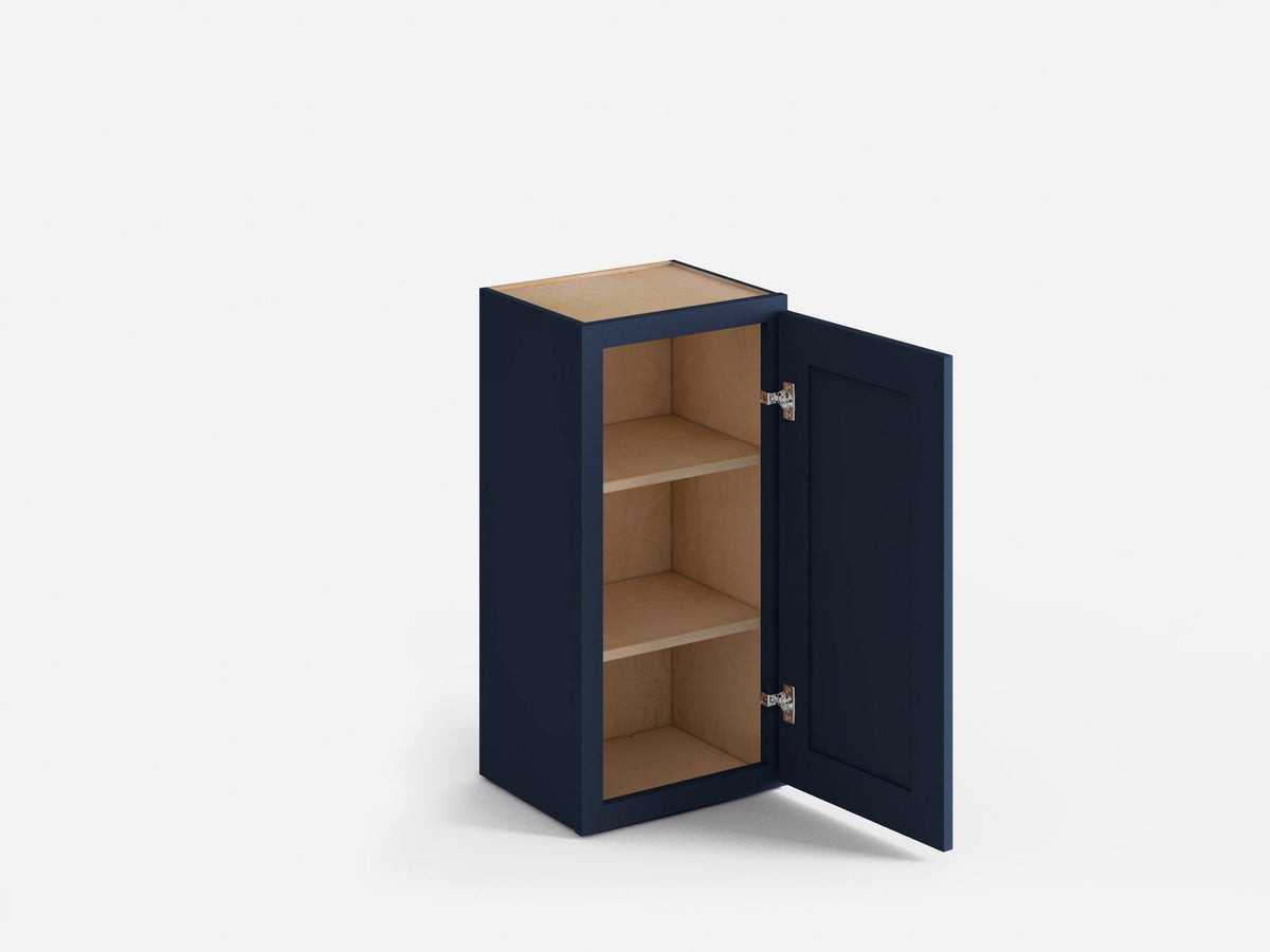 Valleywood Cabinetry 15-in W x 30-in H x 12-in D Marine Blue Birch Wall Ready To Assemble Plywood Cabinet (Flat Panel Shaker Door Style)