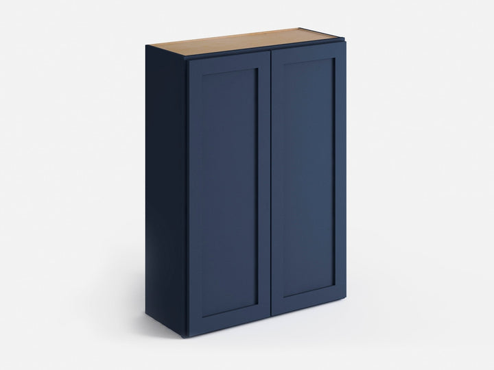 Valleywood Cabinetry 30-in W x 36-in H x 12-in D Marine Blue Birch Wall Ready To Assemble Plywood Cabinet (Flat Panel Shaker Door Style)