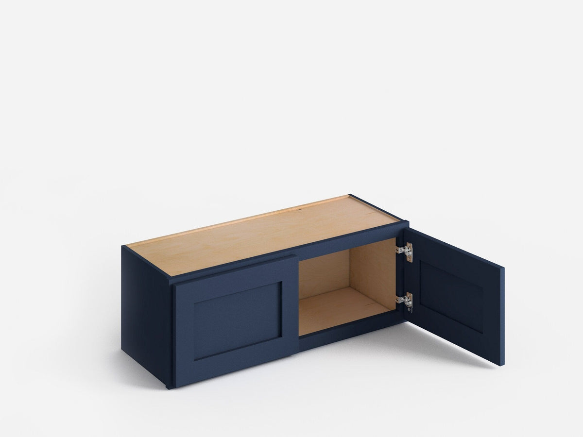 Valleywood Cabinetry 33-in W x 12-in H x 12-in D Marine Blue Birch Wall Ready To Assemble Plywood Cabinet (Flat Panel Shaker Door Style)
