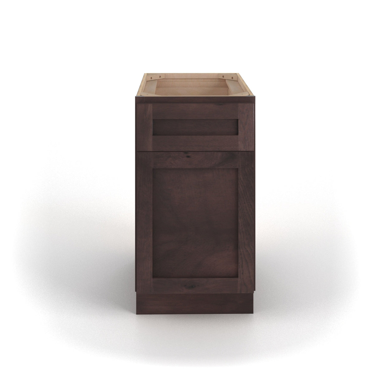 Valleywood Cabinetry 18-in W x 34.5-in H x 24-in D Rustic Hickory 1-Drawer Base Ready To Assemble Plywood Cabinet (Flat Panel Shaker Style)