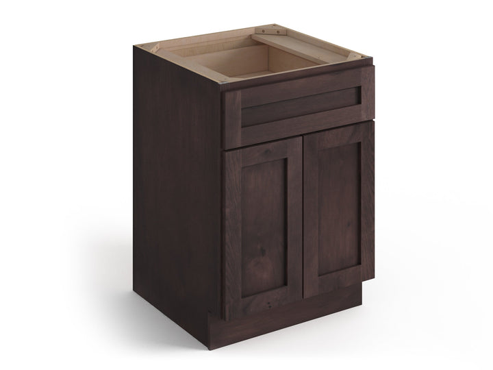 Valleywood Cabinetry 30-in W x 34.5-in H x 24-in D Rustic Hickory 1-Drawer Base Ready To Assemble Plywood Cabinet (Flat Panel Shaker Style)