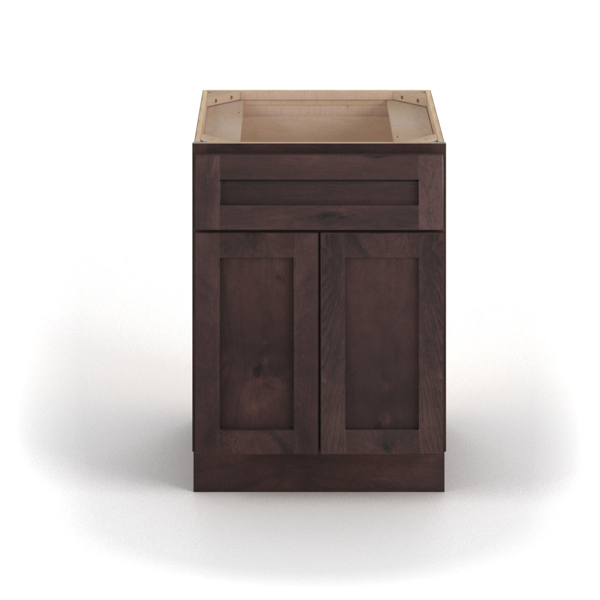 Valleywood Cabinetry 30-in W x 34.5-in H x 24-in D Rustic Hickory 1-Drawer Base Ready To Assemble Plywood Cabinet (Flat Panel Shaker Style)