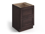 Valleywood Cabinetry 24-in W x 34.5-in H x 24-in D Rustic Hickory 2-Drawer Base Ready To Assemble Plywood Cabinet (Flat Panel Style)