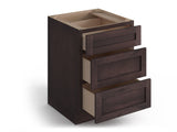 Valleywood Cabinetry 15-in W x 34.5-in H x 24-in D Rustic Hickory 3-Drawer Base Ready To Assemble Plywood Cabinet (Flat Panel Style)