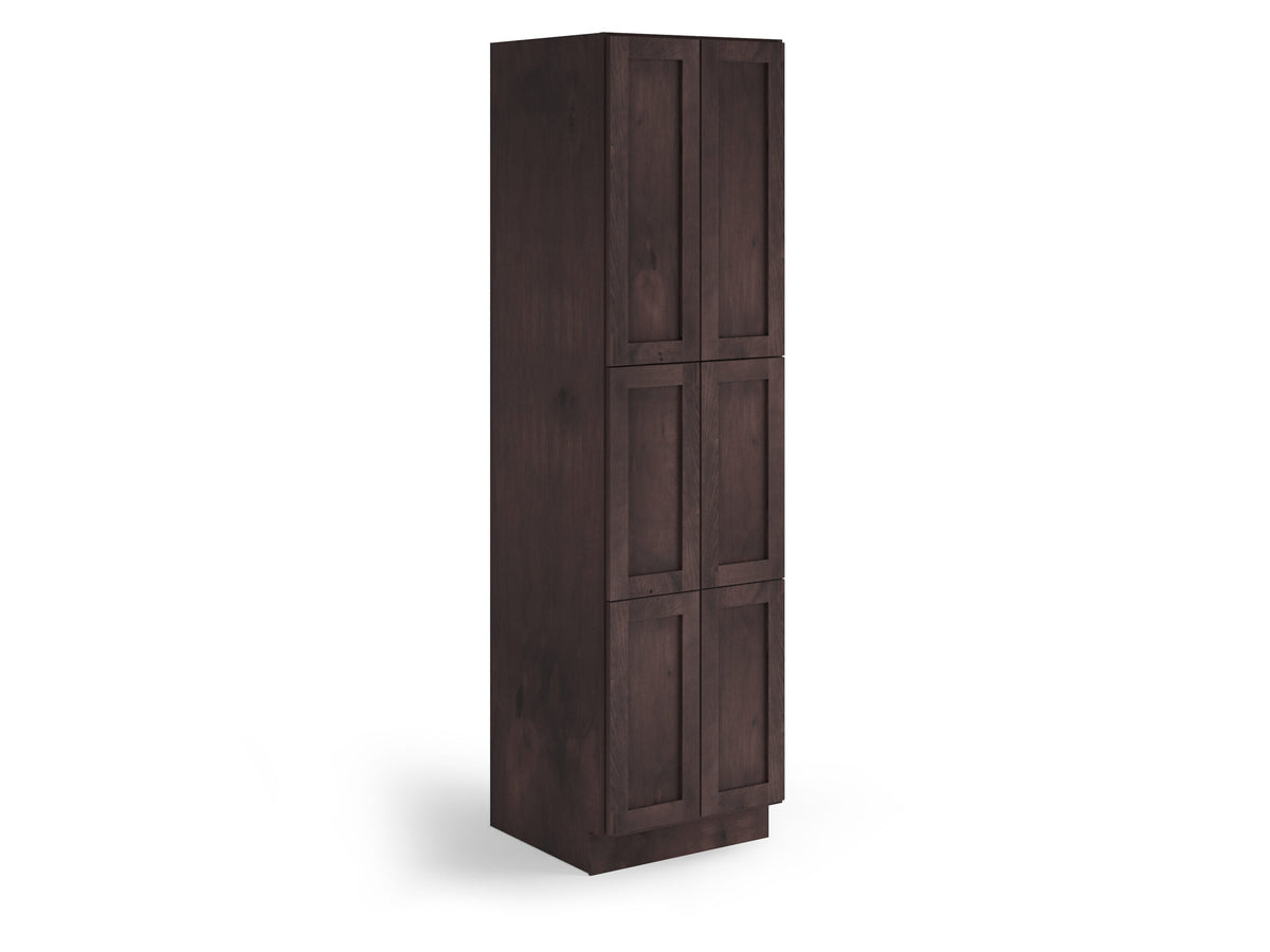 Valleywood Cabinetry 24-in W x 96-in H x 24-in D Rustic Hickory Pantry Ready To Assemble Plywood Cabinet (Flat Panel Shaker Door Style)