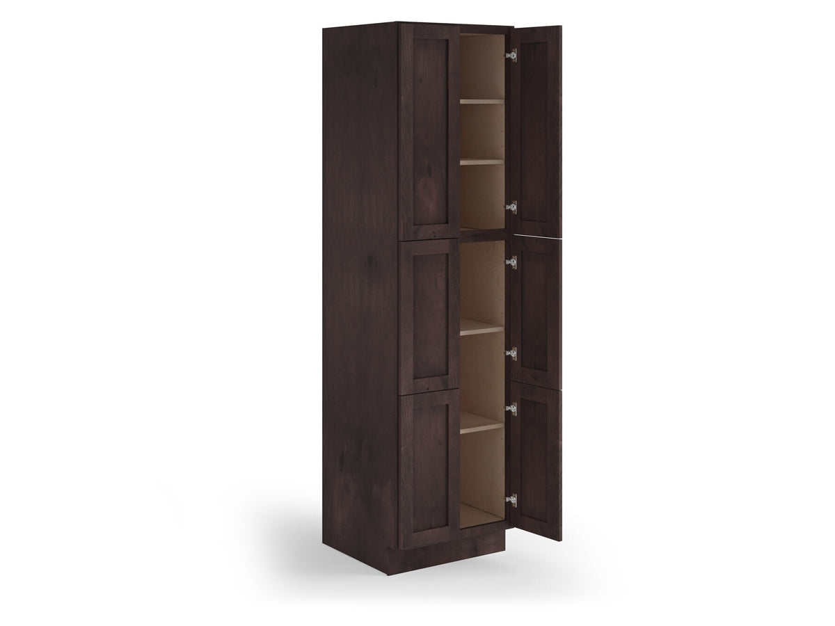 Valleywood Cabinetry 24-in W x 96-in H x 24-in D Rustic Hickory Pantry Ready To Assemble Plywood Cabinet (Flat Panel Shaker Door Style)