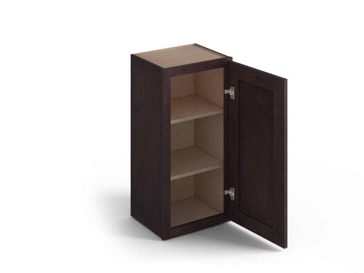 Valleywood Cabinetry 9-in W x 42-in H x 12-in D Rustic Hickory Wall Ready To Assemble Plywood Cabinet (Flat Panel Shaker Door Style)