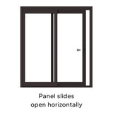 Pella 150 Series 72-in x 80-in 4-9/16-in Low-E Argon Grilles-Between-the-Glass White Vinyl Universal Sliding Double Patio Door
