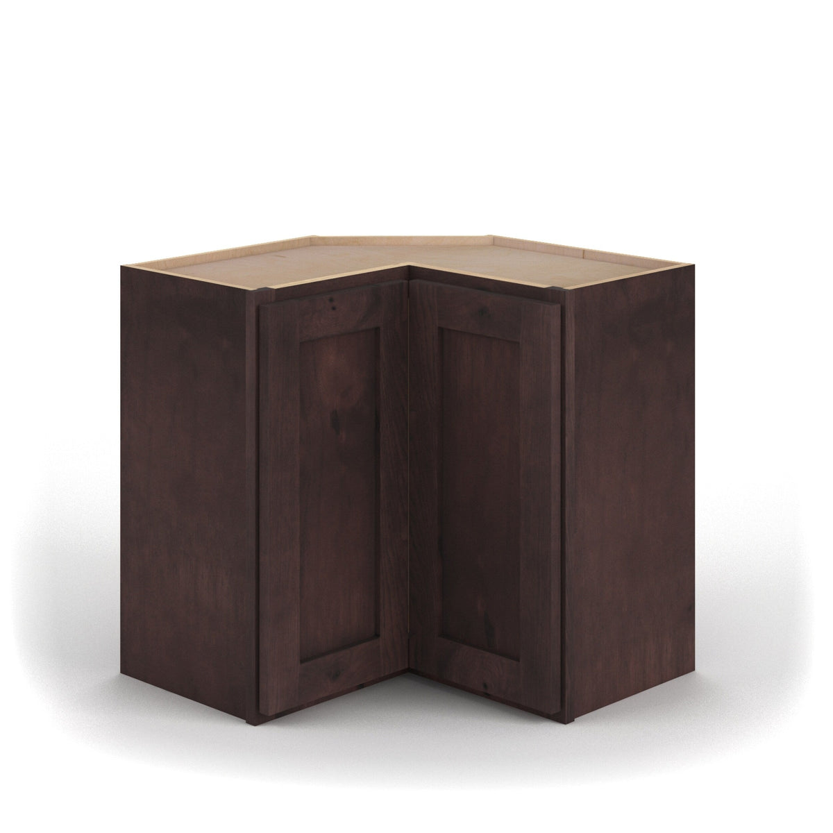 Valleywood Cabinetry 24-in W x 42-in H x 24-in D Rustic Hickory L-shaped Corner Wall Ready To Assemble Plywood Cabinet (Flat Panel Shaker Style)