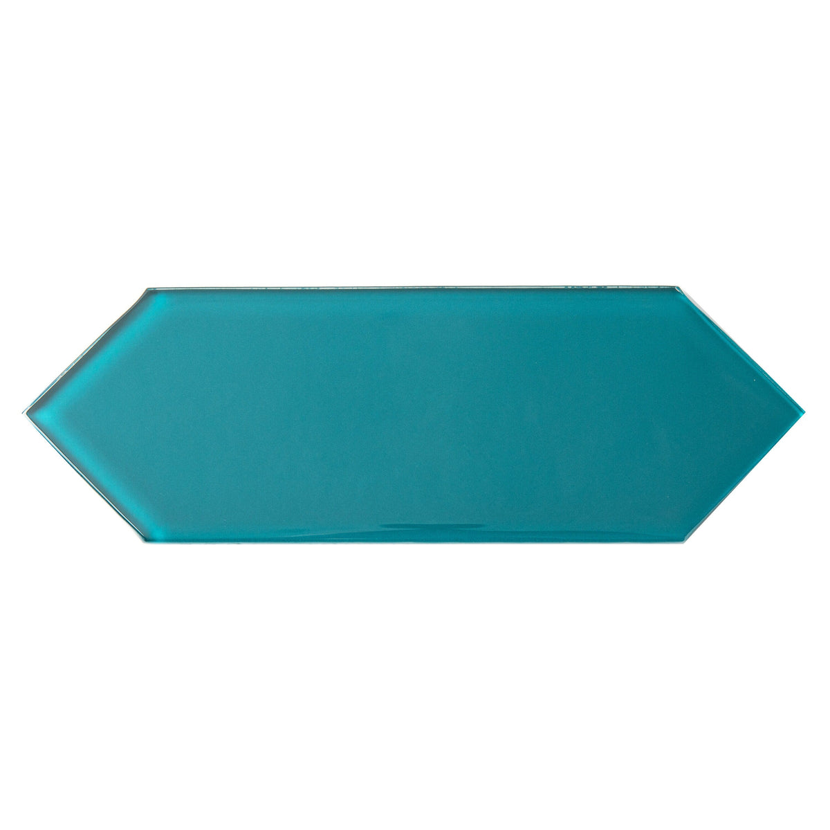 Giorbello (Sample) Dark Teal 3-in x 9-in Glossy Glass Subway Wall Tile