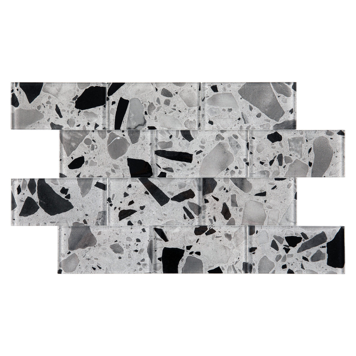 Giorbello Silver Moonstone 3-in x 6-in Glossy Glass Stone Look Wall Tile (5-sq. ft/ Carton)