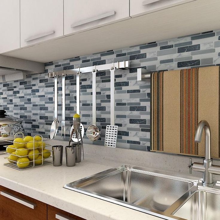 Art3d Marble Gray 12 in. x 12 in. Peel and Stick Wall Tile Backsplash (6-Pack)