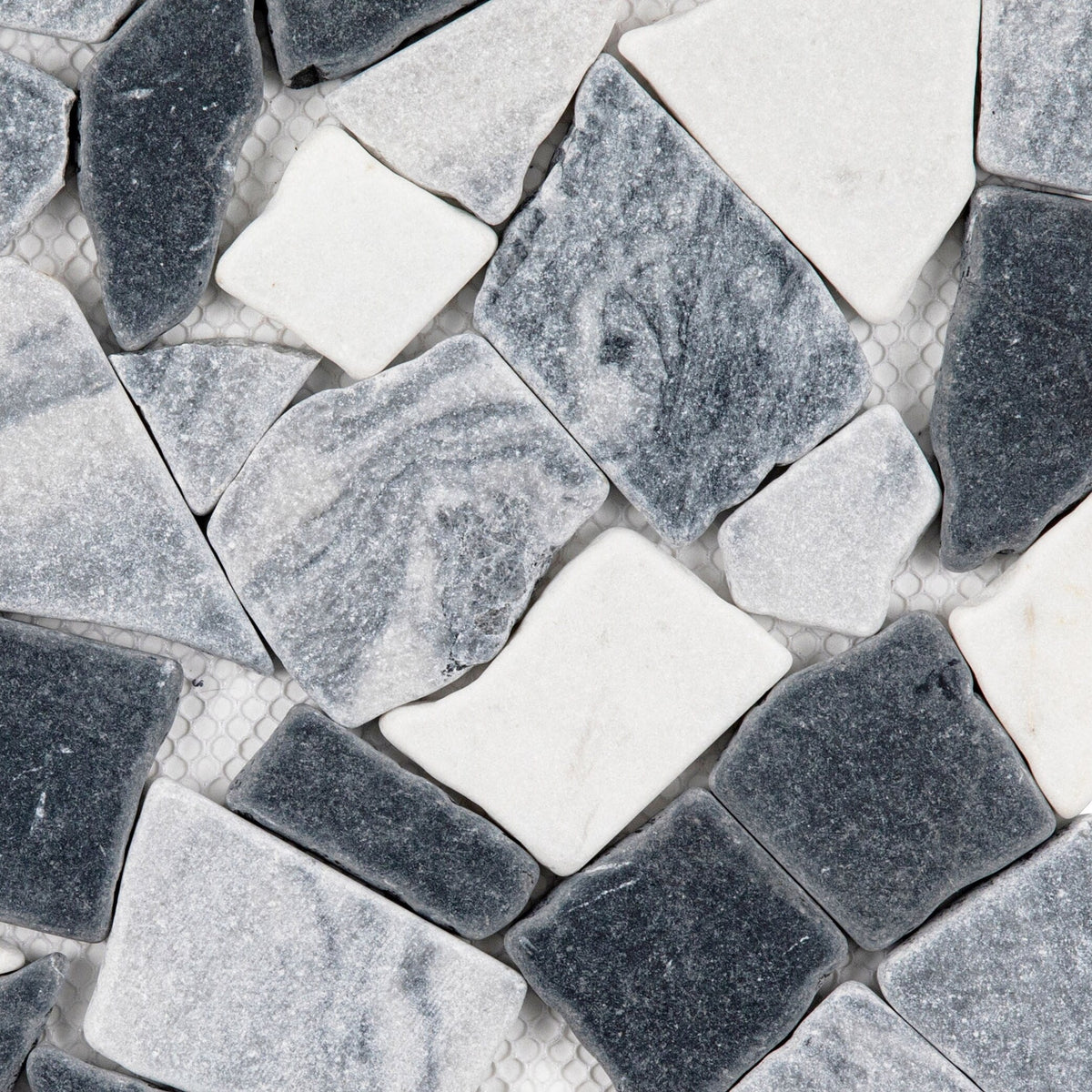 Giorbello (Sample) Gray 12-in x 12-in Matte Marble Circular Marble Look Floor and Wall Tile