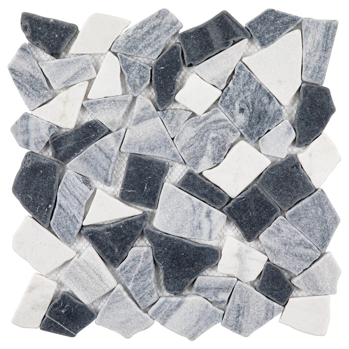 Giorbello Gray 12-in x 12-in Tumbled Natural Stone Marble Random Marble Look Floor Tile (5-sq. ft/ Carton)