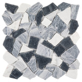Giorbello Gray 12-in x 12-in Tumbled Natural Stone Marble Random Marble Look Floor Tile (5-sq. ft/ Carton)