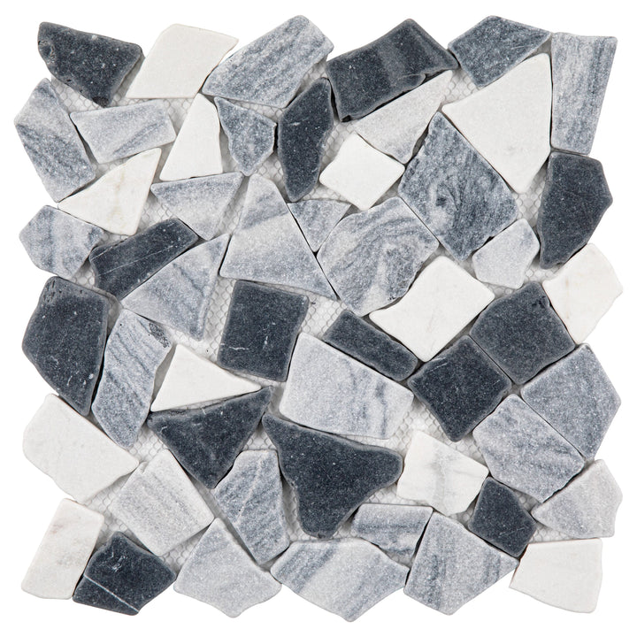 Giorbello Gray 12-in x 12-in Tumbled Natural Stone Marble Random Marble Look Floor Tile (5-sq. ft/ Carton)