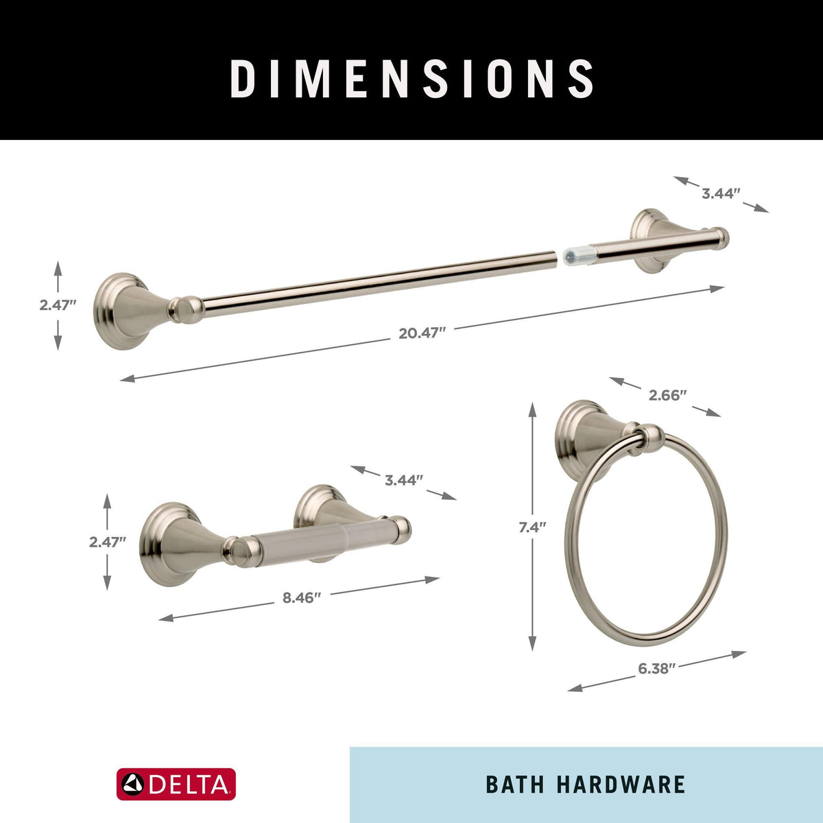 Delta 3-Piece Windemere SpotShield Brushed Nickel Decorative Bathroom Hardware Set