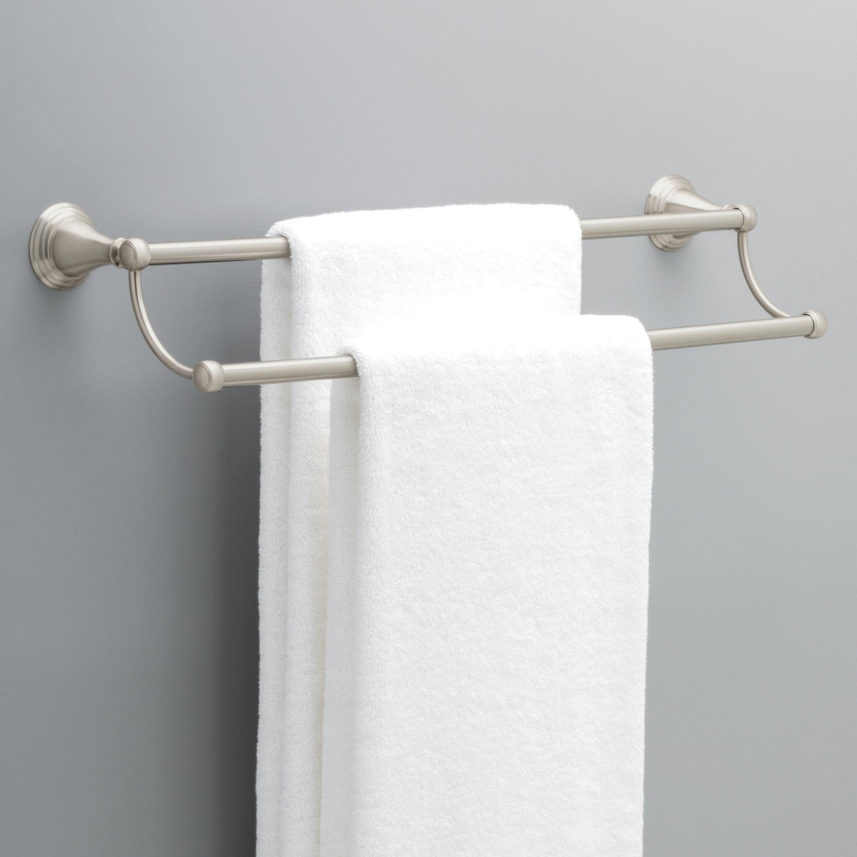 Delta Windemere 24-in Brushed Nickel Wall Mount Double Towel Bar