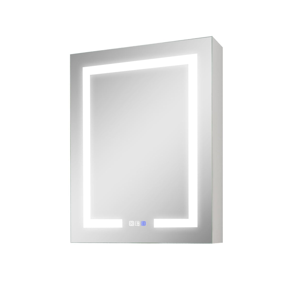 WELLFOR V3 24-in x 30-in Lighted LED Surface/Recessed Mount Aluminum Mirrored Soft Close Medicine Cabinet with Outlet