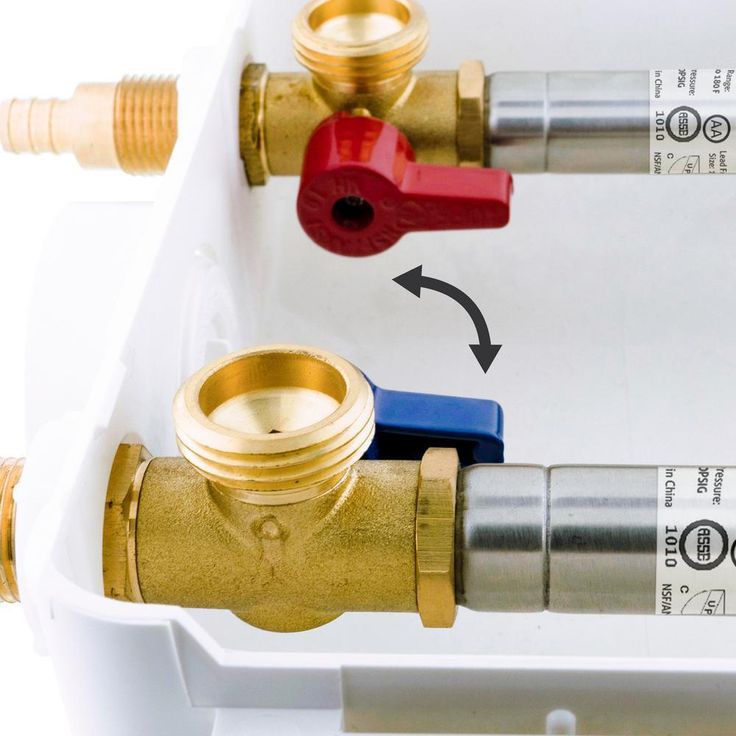 1/2 in. x 3/4 in. MHT Brass Washing Machine Outlet Box with Water Hammer with 1/2 in. Crimp PEX