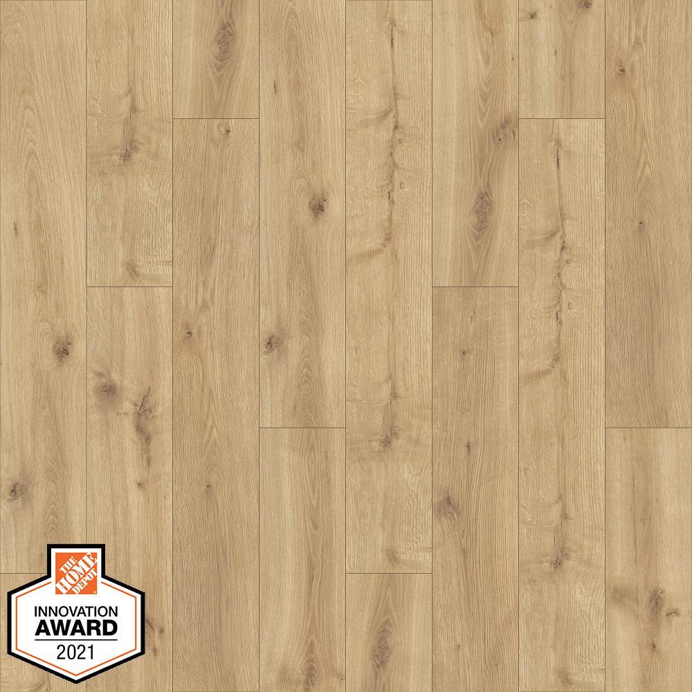 Defense+ 6.14 in. W Vintage Linen Hickory Antimicrobial Waterproof Laminate Wood Flooring (451.36 sq. ft./pallet) - Super Arbor