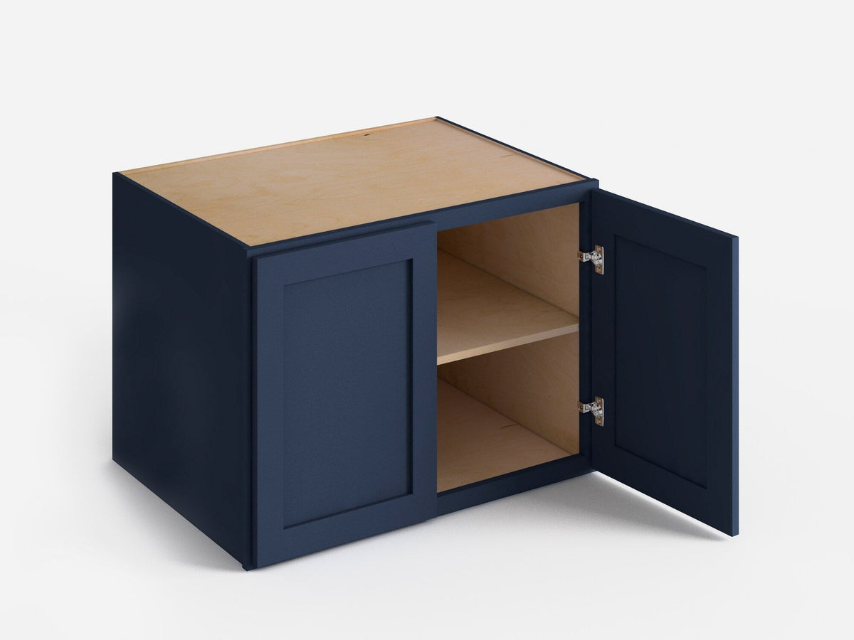 Valleywood Cabinetry 36-in W x 24-in H x 24-in D Marine Blue Birch Wall Ready To Assemble Plywood Cabinet (Flat Panel Shaker Door Style)