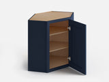 Valleywood Cabinetry 24-in W x 36-in H x 24-in D Marine Blue Birch Diagonal Corner Wall Ready To Assemble Plywood Cabinet (Flat Panel Shaker Style)