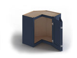 Valleywood Cabinetry 24-in W x 30-in H x 24-in D Marine Blue Birch L-shaped Corner Wall Ready To Assemble Plywood Cabinet (Flat Panel Shaker Style)