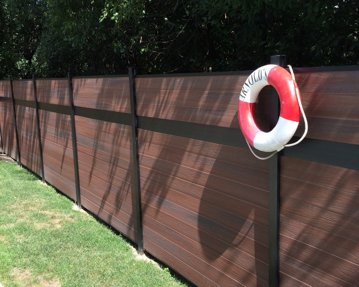 Infinity Euro 6-ft H Black Composite Fence with Post Cap