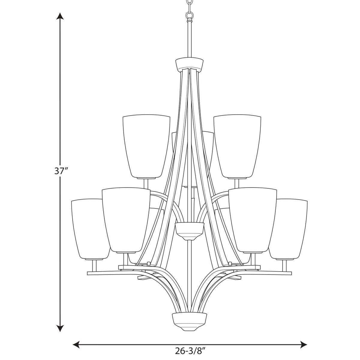 Progress Lighting Leap 9-Light Brushed Nickel Transitional Chandelier