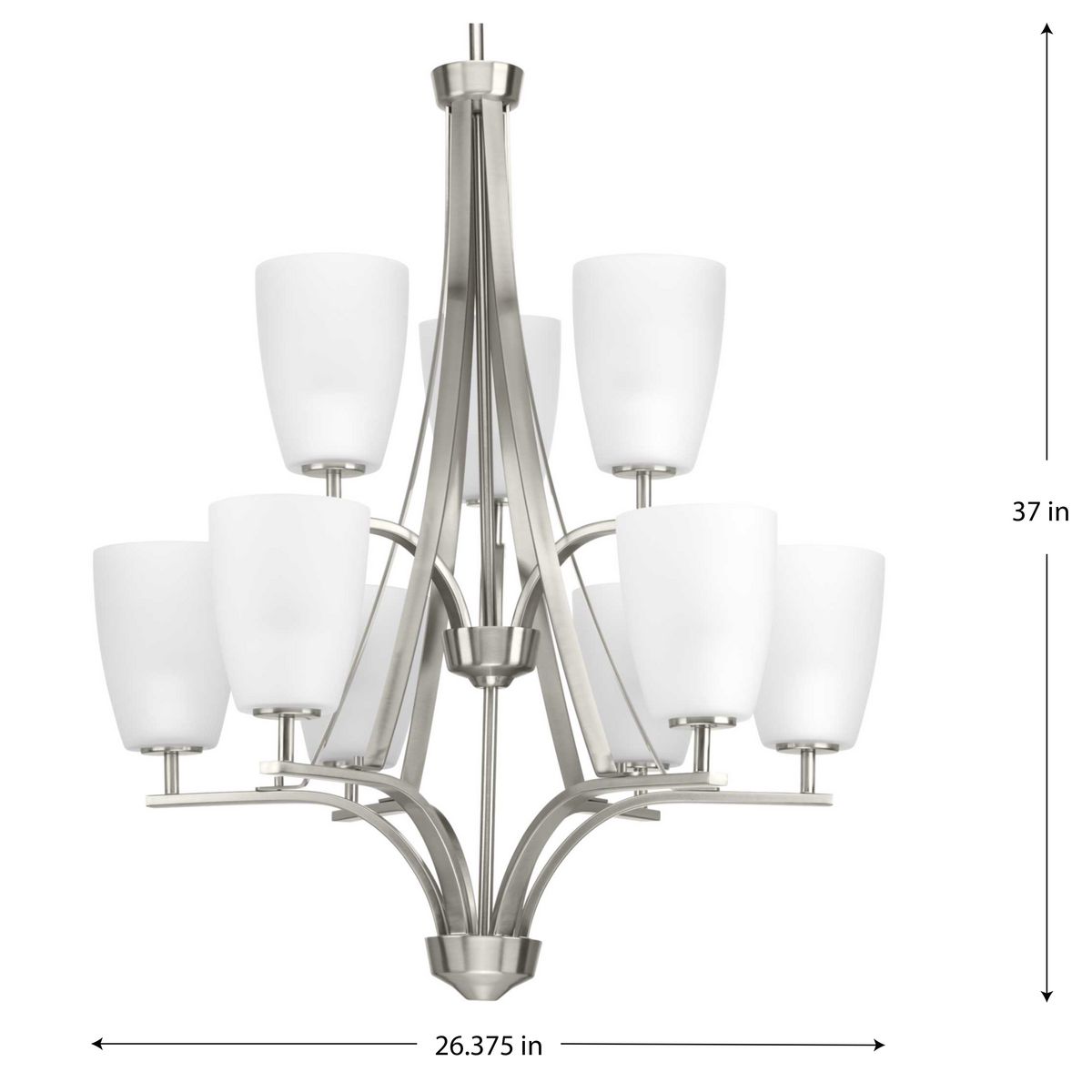 Progress Lighting Leap 9-Light Brushed Nickel Transitional Chandelier