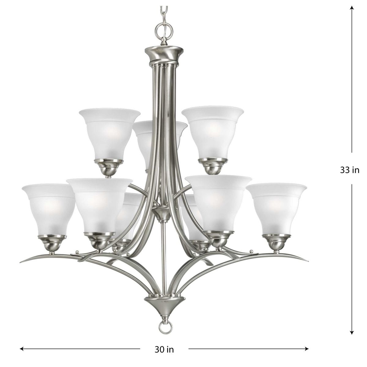 Progress Lighting Trinity 9-Light Brushed Nickel Transitional Chandelier