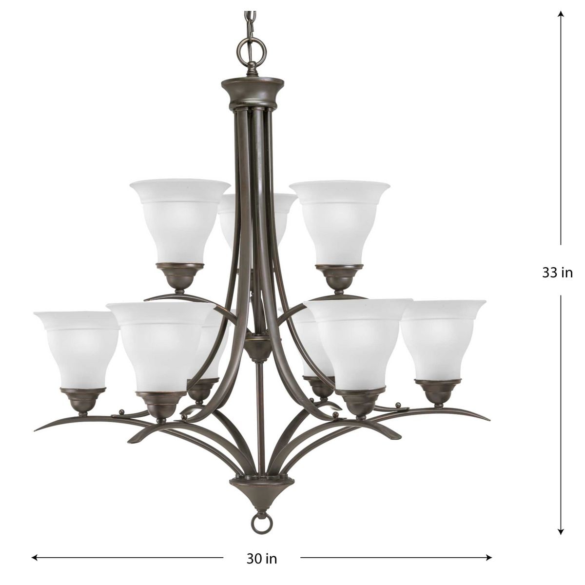 Progress Lighting Trinity 9-Light Antique Bronze Transitional Chandelier