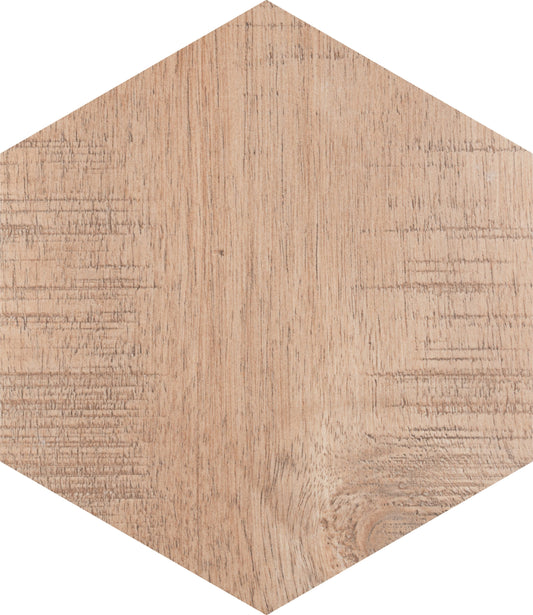 Affinity Tile Sawnwood Hex Brown 9-in x 10-in Multi-finish Porcelain Wood look Hexagon Floor and Wall Tile product image