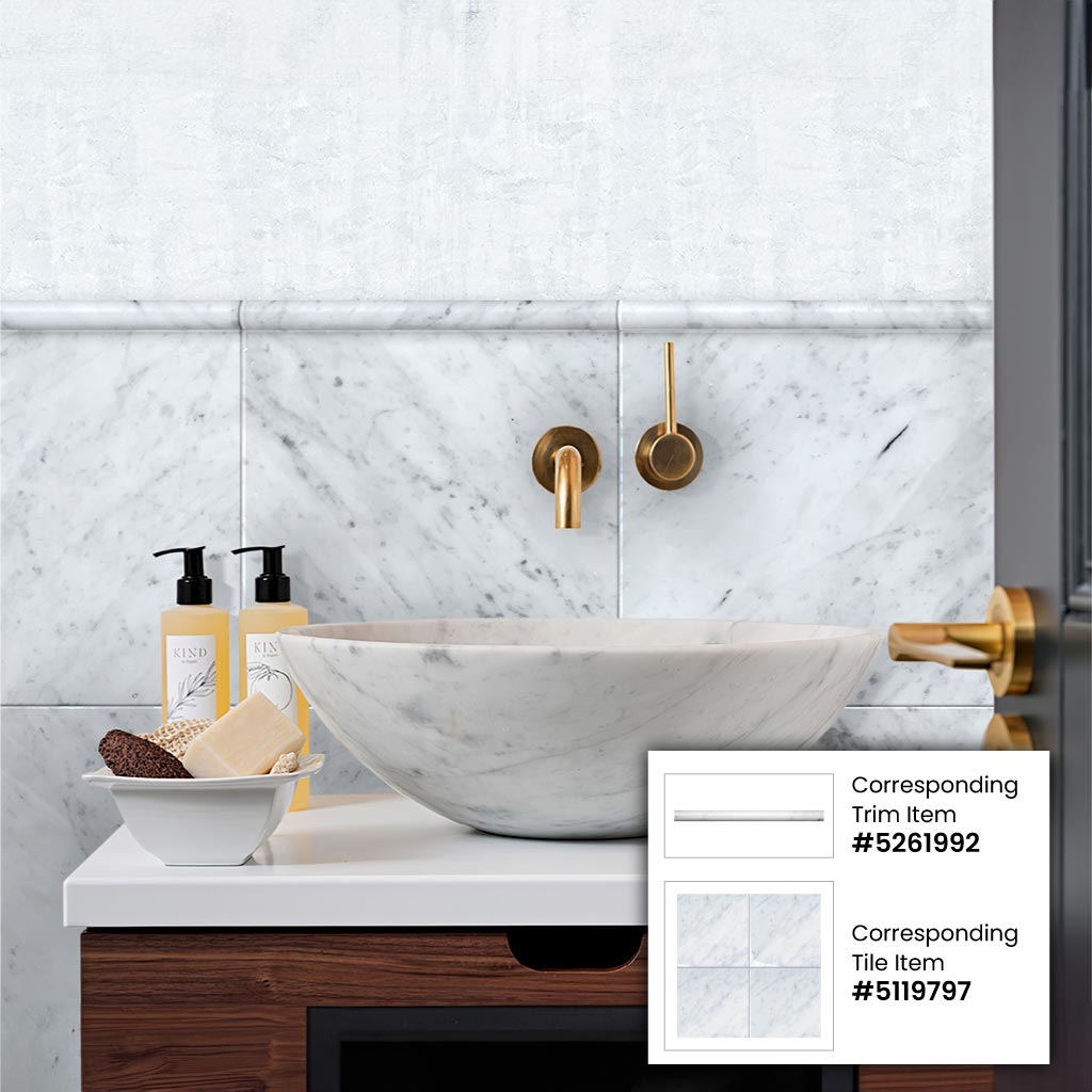 Apollo Tile Grandis White 12-in x 12-in Honed Natural Stone Marble Look Floor and Wall Tile (10-sq. ft/ Carton)