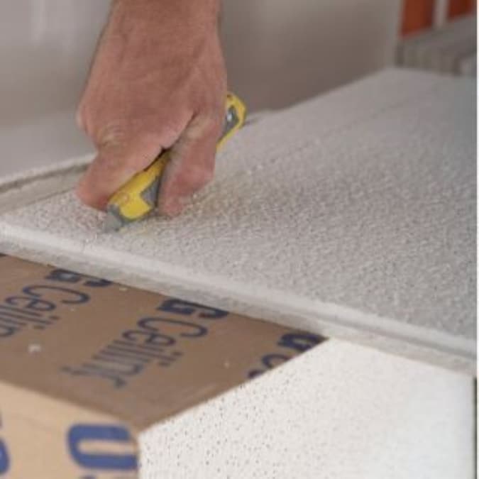 USG Ceilings 4-ft x 2-ft White Mineral Fiber Drop Ceiling Plank (6-Pack, 48-sq ft / Case)