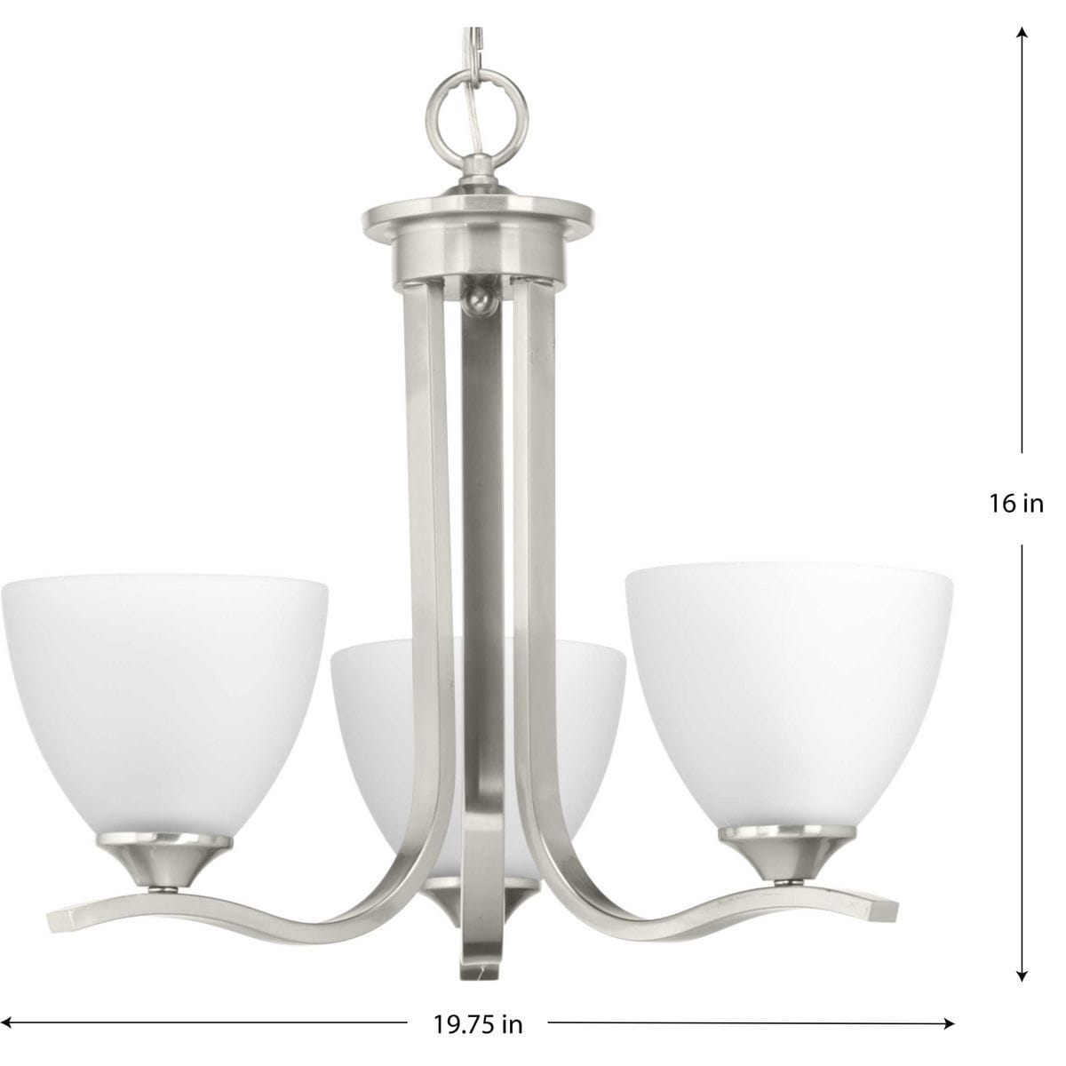 Progress Lighting Laird 3-Light Brushed Nickel Traditional Chandelier