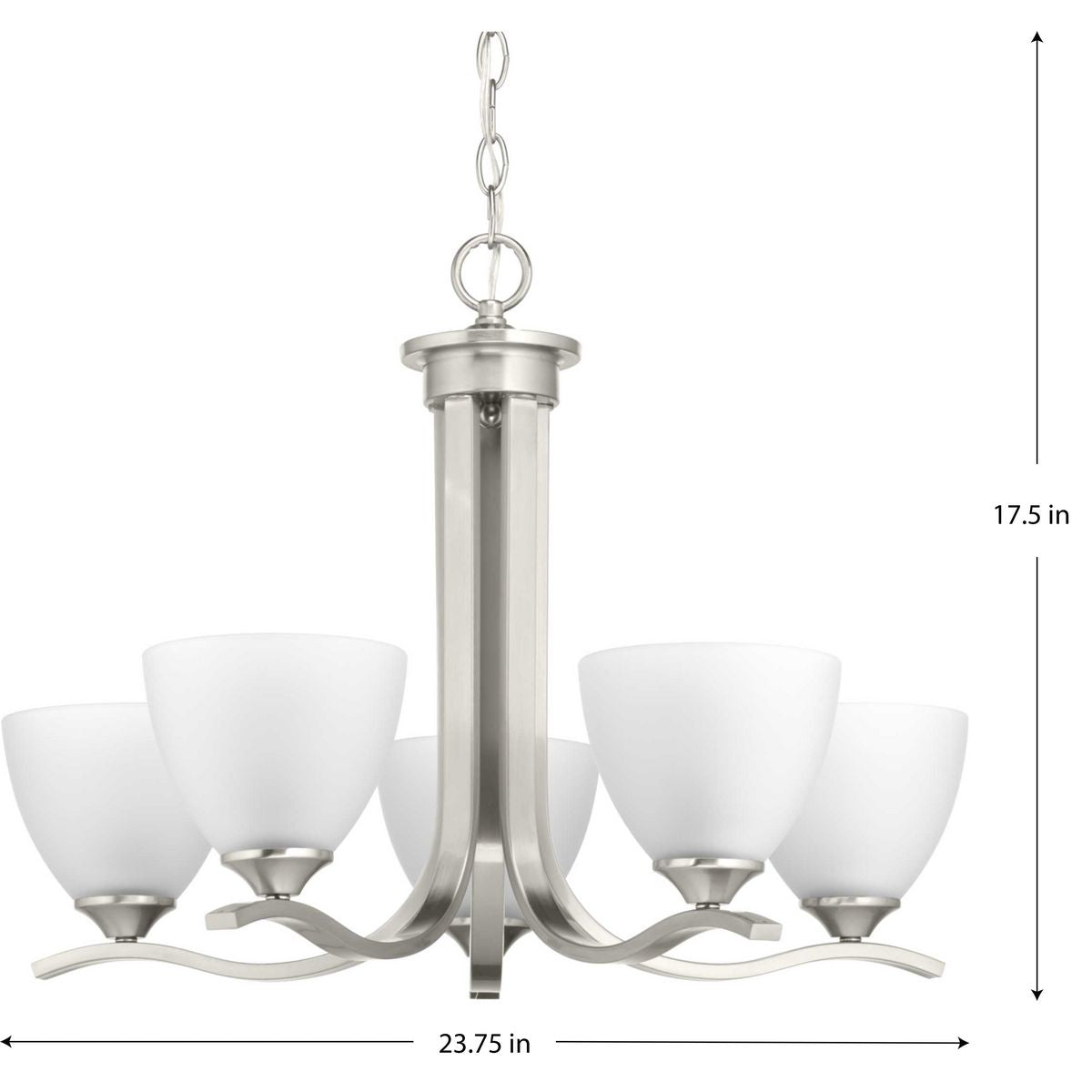 Progress Lighting Laird 5-Light Brushed Nickel Traditional Chandelier