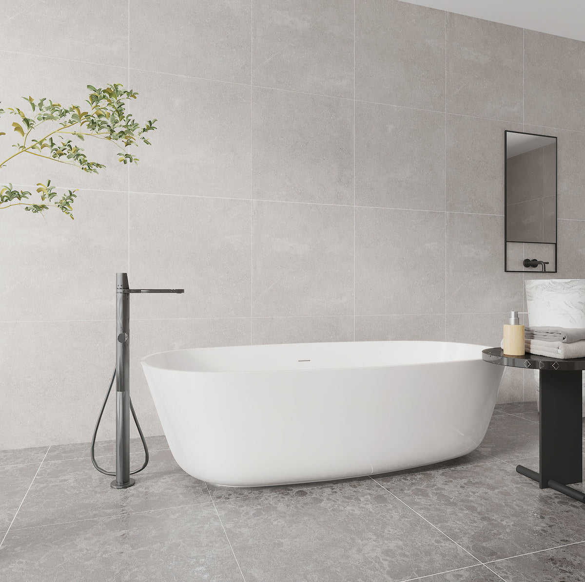 Giorbello (Sample) Ambience Natural Ivory 24-in x 24-in Matte Porcelain Stone Look Floor and Wall Tile