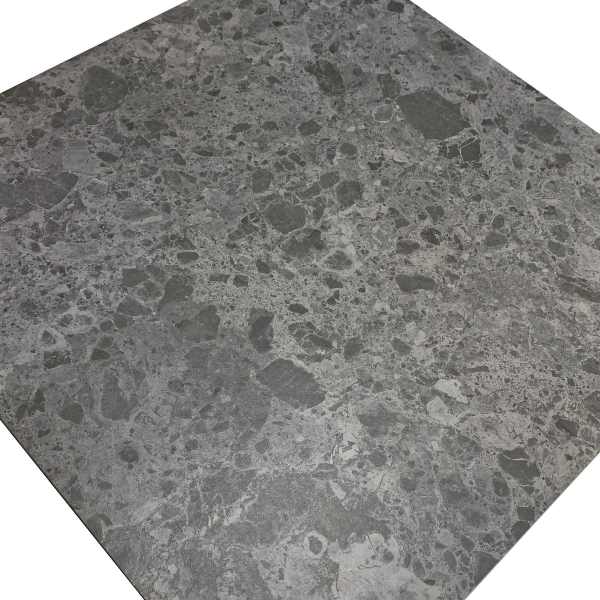 Giorbello (Sample) Ambience Terrazzo Deep Gray 24-in x 24-in Matte Porcelain Stone Look Floor and Wall Tile