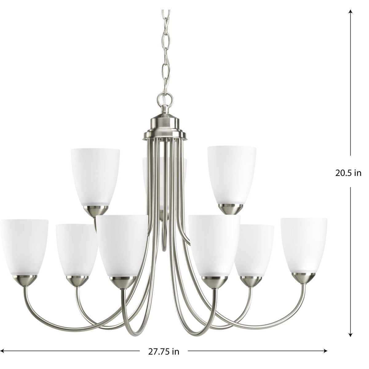 Progress Lighting Gather 9-Light Brushed Nickel Transitional Chandelier