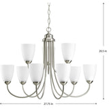 Progress Lighting Gather 9-Light Brushed Nickel Transitional Chandelier