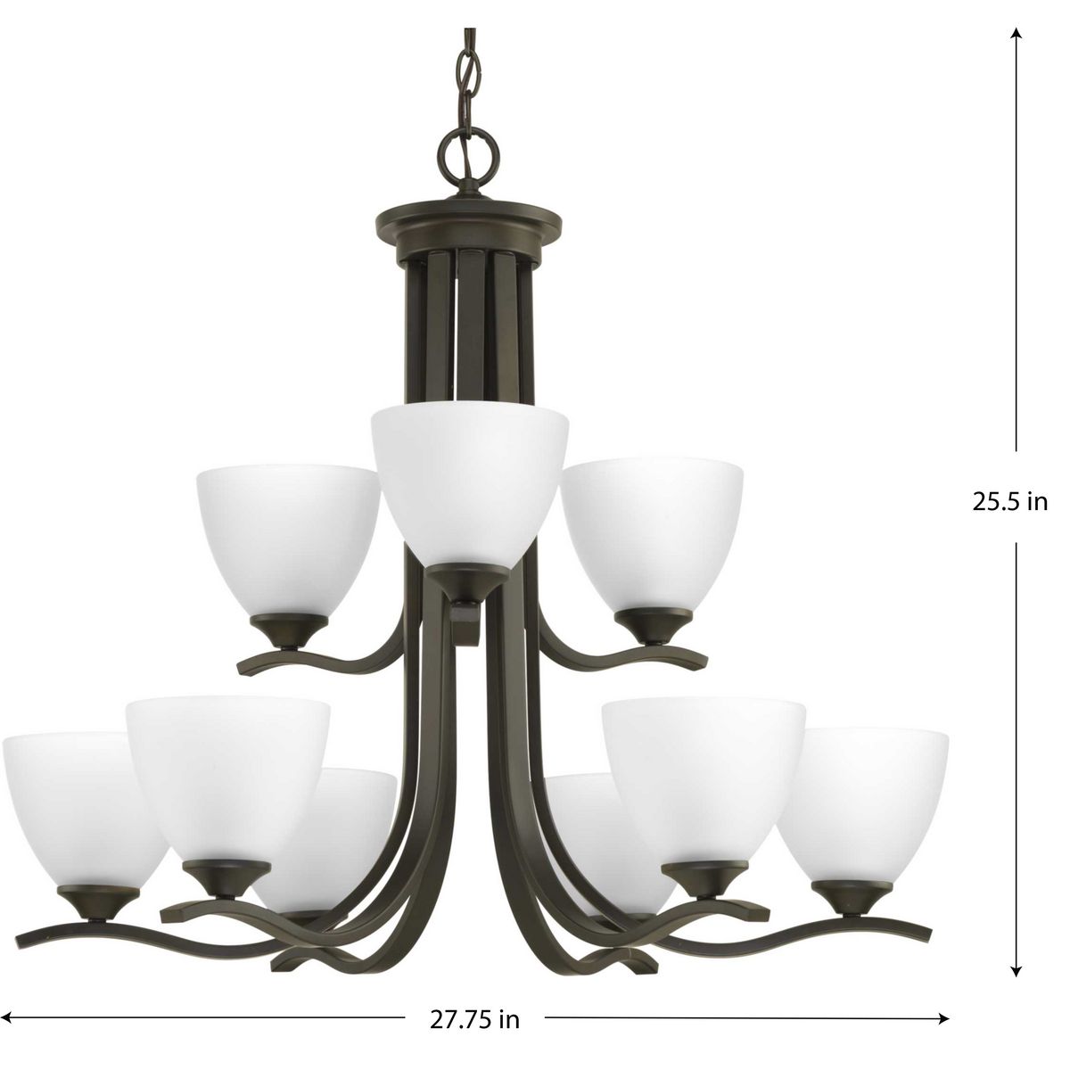 Progress Lighting Laird 9-Light Antique Bronze Transitional Chandelier