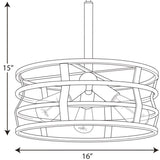Progress Lighting Remix 3-Light Graphite Transitional Drum Medium Hanging Pendant Light