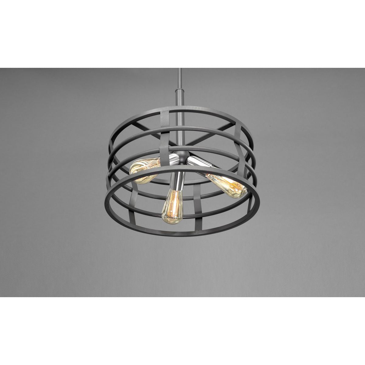 Progress Lighting Remix 3-Light Graphite Transitional Drum Medium Hanging Pendant Light