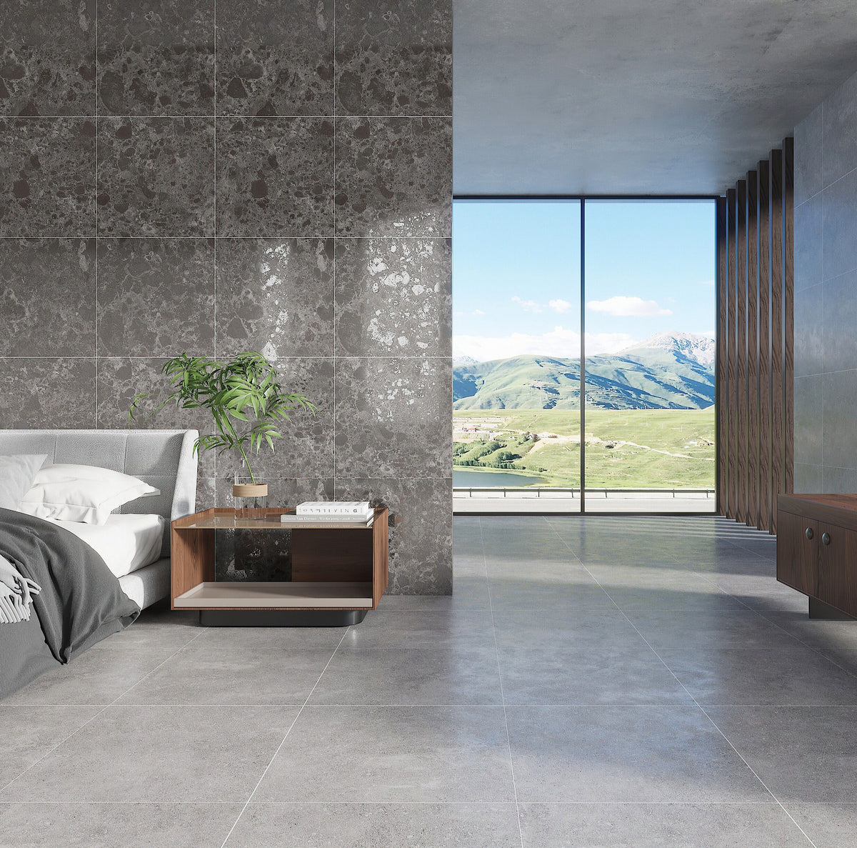 Giorbello (Sample) Ambience Natural Gray 24-in x 24-in Matte Porcelain Stone Look Floor and Wall Tile