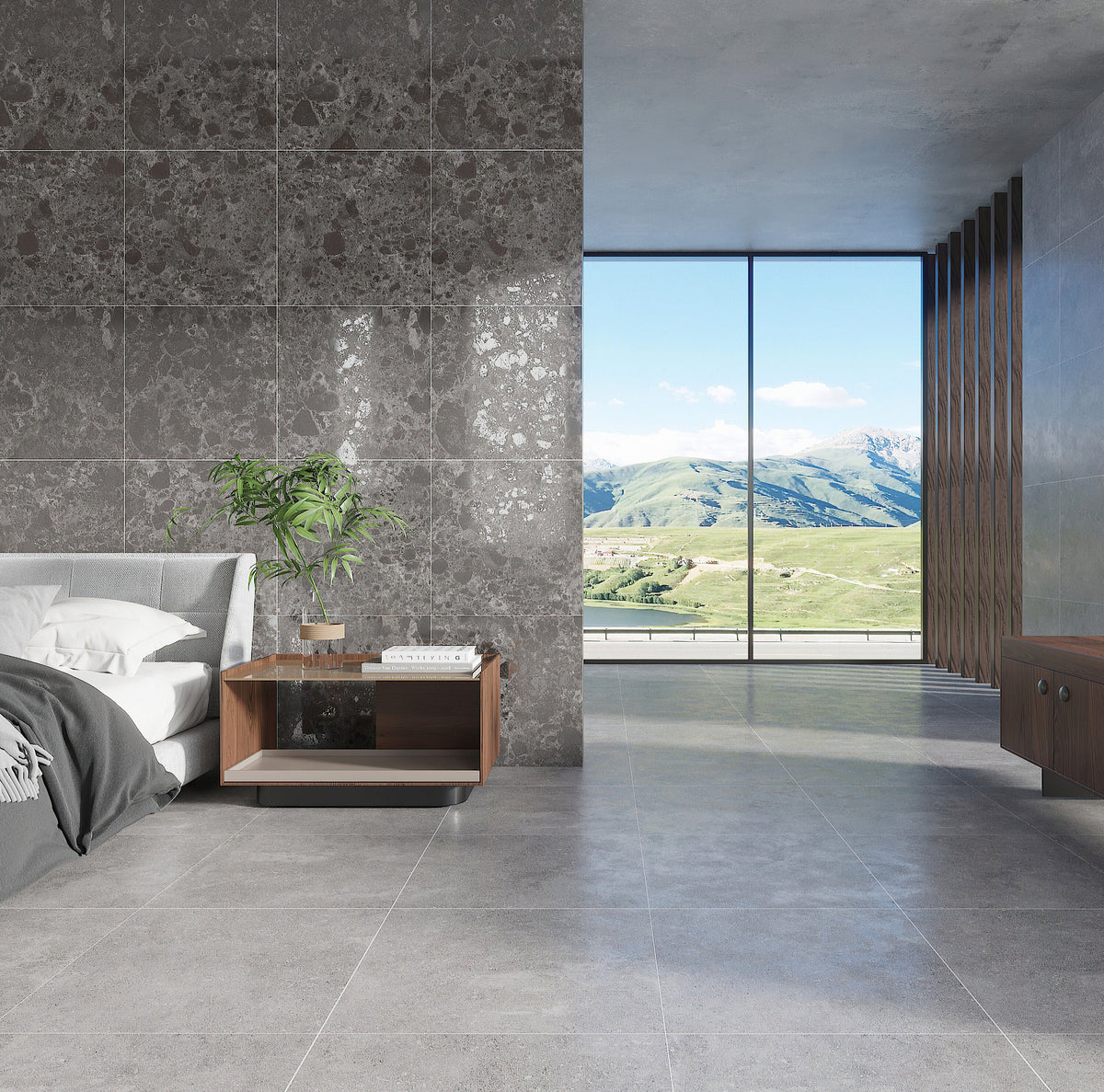 Giorbello Ambience Natural Gray 24-in x 24-in Matte Porcelain Stone Look Floor Tile (12-sq. ft/ Carton)