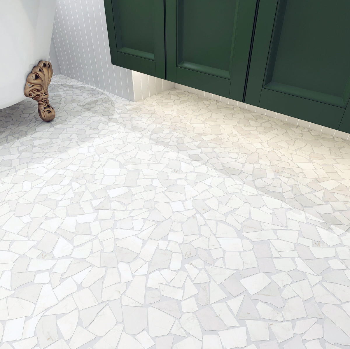 Giorbello (Sample) White 12-in x 12-in Matte Marble Look Floor and Wall Tile