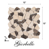 Giorbello Beige 12-in x 12-in Tumbled Natural Stone Marble Random Marble Look Floor Tile (5-sq. ft/ Carton)